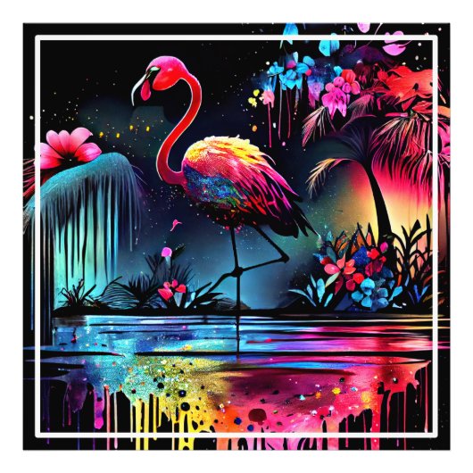 Flamingo in A Lake-63852 Fotodruck (Vorne)