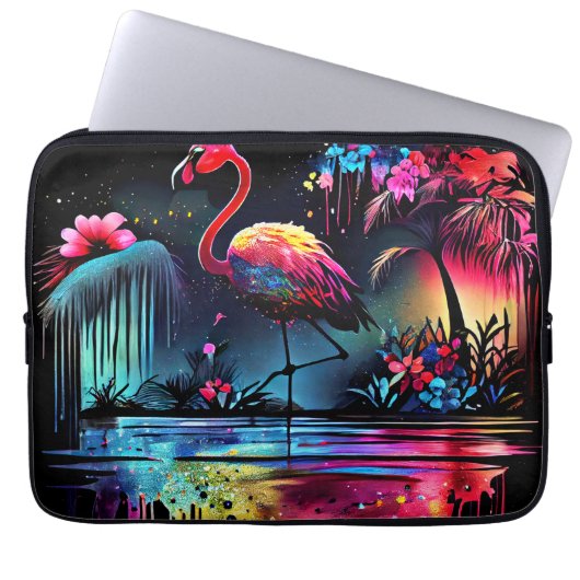 Flamingo in A Lake-63852 Laptopschutzhülle (Vorderseite)