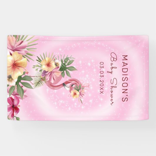 Flamingo in Blume Banner (Horizontal)
