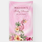 Flamingo in Blume Banner (Vertikal)