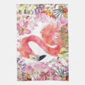 Flamingo in Blume Dschungel - Sommermuster Geschirrtuch (Vertikal)
