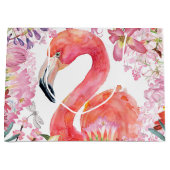 Flamingo in Blume Dschungel - Sommermuster Große Geschenktüte (Vorderseite)