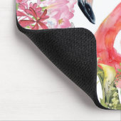 Flamingo in Blume Dschungel - Sommermuster Mousepad (Ecke)