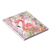 Flamingo in Blume Dschungel - Sommermuster Notizblock (angewinkelt)