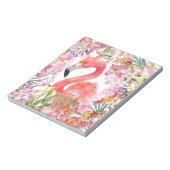 Flamingo in Blume Dschungel - Sommermuster Notizblock (Rotiert)