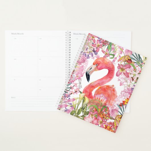 Flamingo in Blume Dschungel - Sommermuster Planer (Anzeige)