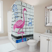 Flamingo in der Dusche Duschvorhang (Beispiel)