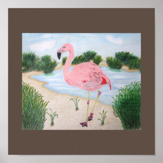 Flamingo in der Marsh Canvas Print Poster (Vorne)