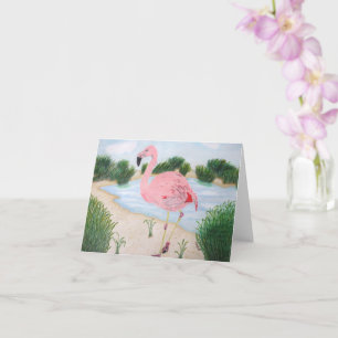 Flamingo in der marsh Inspirational Note Card Karte