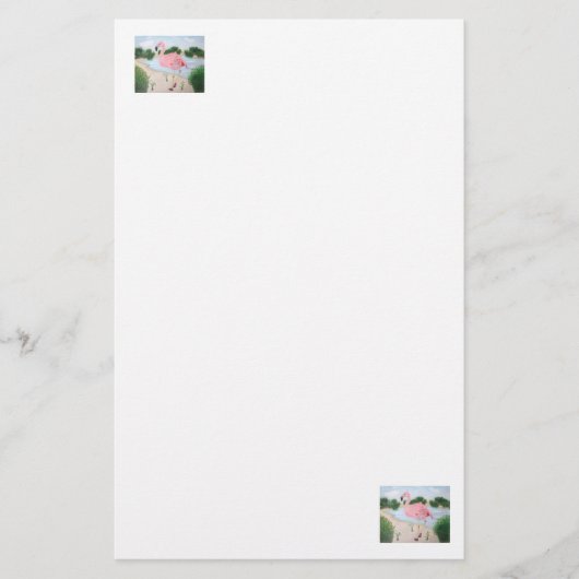 Flamingo in der Marsh Stationery Briefpapier (Vorderseite)
