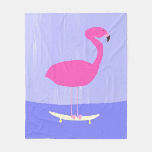 Flamingo in der Skateboardmalerei Kunst Fleecedecke (Vorderseite)