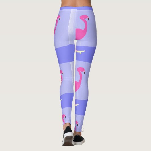 Flamingo in der Skateboardmalerei Kunst Leggings (Rückseite)