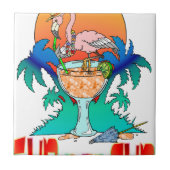 Flamingo in der Sonne Fliese (Vorderseite)