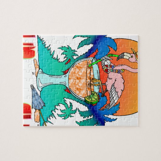 Flamingo in der Sonne Puzzle (Horizontal)