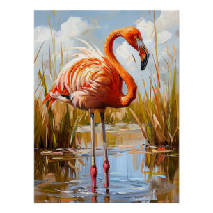 Flamingo in der Wildnis Poster