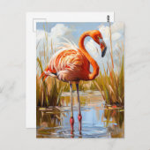 Flamingo in der Wildnis Postkarte (Vorne/Hinten)