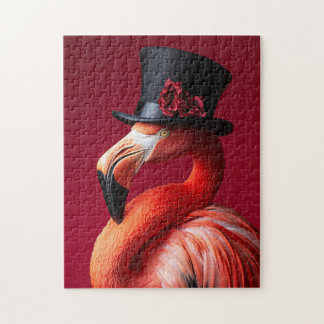 Flamingo in einem Top Hat Puzzle