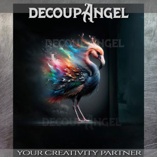 Flamingo in einer Explosion der Farbe Seidenpapier