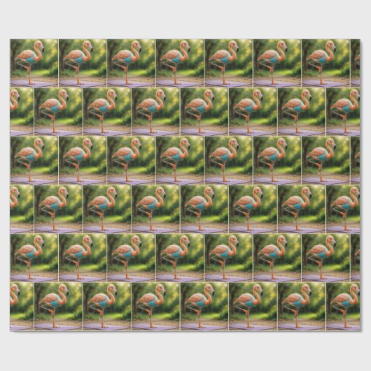 Flamingo in einer Yoga-Pose Geschenkpapier (Flach)