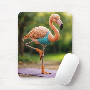 Flamingo in einer Yoga-Pose Mousepad