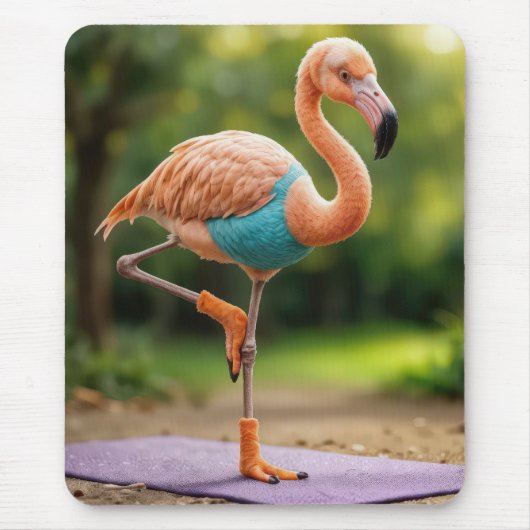 Flamingo in einer Yoga-Pose Mousepad (Vorne)