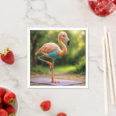 Flamingo in einer Yoga-Pose Serviette (Beispiel)