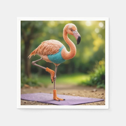 Flamingo in einer Yoga-Pose Serviette (Vorderseite)