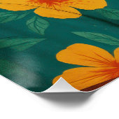 Flamingo in Hawaiian Shirt Poster - Retro Summer (Ecke)