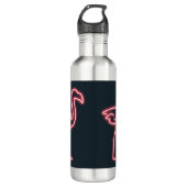 Flamingo in Neon Pink Edelstahlflasche (Vorderseite)