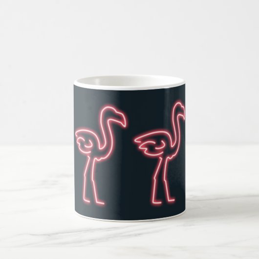 Flamingo in Neon Pink Kaffeetasse (Mittel)