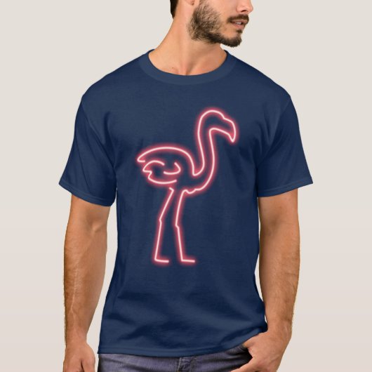 Flamingo in Neon Pink T-Shirt (Vorderseite)