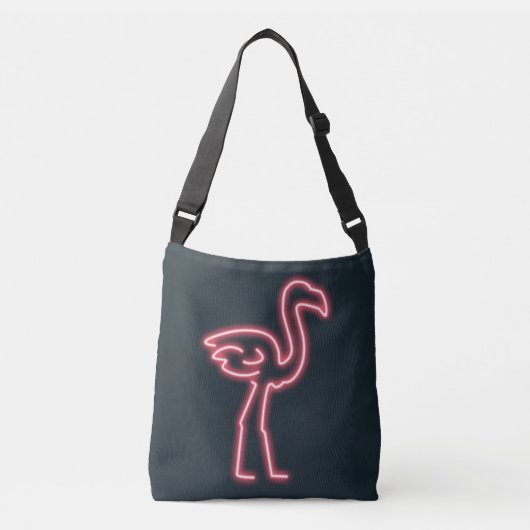 Flamingo in Neon Pink Tragetaschen Mit Langen Trägern (Vorderseite)