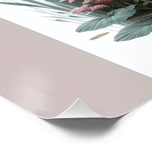 Flamingo in Pastelteich-Blumenzene Poster (Ecke)