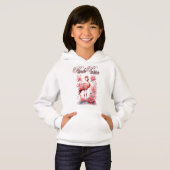 "Flamingo in Petals | Wasserfarbene Elegante Hoodie (Vorne ganz)