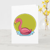 Flamingo in Wasser mit Sonne Karte (Gelbe Blume)