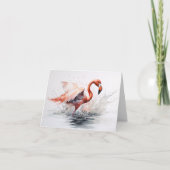 Flamingo in Water Splash Note Card Karte (Vorderseite)