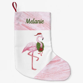 Flamingo in Weihnachtsmannmütze Custom Weihnachts- Kleiner Weihnachtsstrumpf