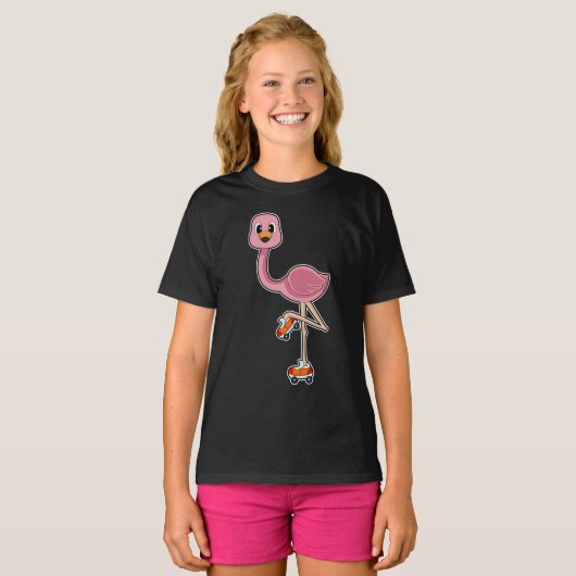Flamingo Inline Skaten Roller Skate T-Shirt (Vorne ganz)