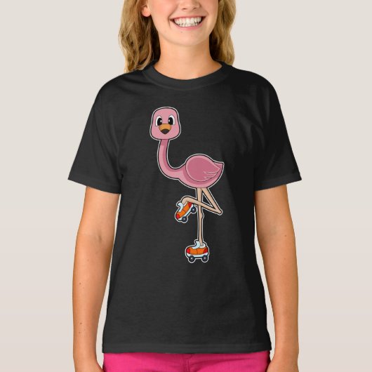 Flamingo Inline Skaten Roller Skate T-Shirt (Vorderseite)