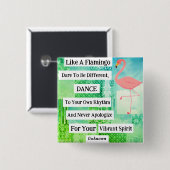 Flamingo Inspiration Quote Button (Vorne & Hinten)