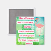 Flamingo Inspirational Quote Magnet (Vorderseite/Rückseite)