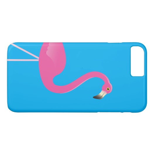 Flamingo iPhone 7 Plus Case Blue (Rückseite (Horizontal))