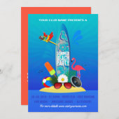 Flamingo Island Einladung (Vorne/Hinten)