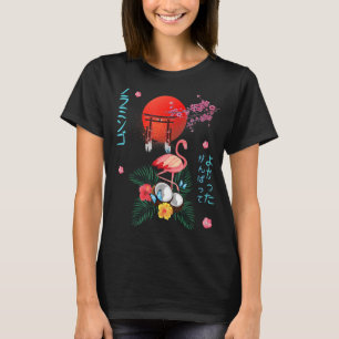 Flamingo Japanese Otaku Pagoda Coconut & Sakura Tr T-Shirt