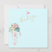 Flamingo Jewel Beach Floral Dankeskarte (Rückseite)