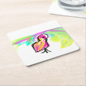 Flamingo joy rechteckiger pappuntersetzer (angewinkelt)