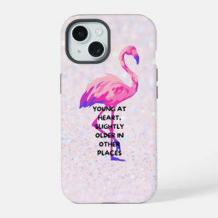 Flamingo Jung im Herzen Lustiger Spruch Zitat iPhone 15 Hülle