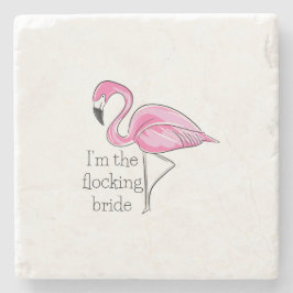 Flamingo Junggeselinnen-Abschied Ich bin die Flock Steinuntersetzer