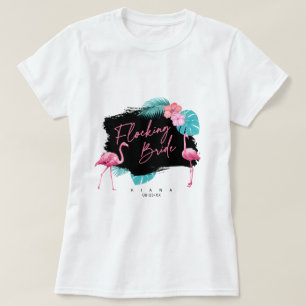 Flamingo Junggesellinnen-Abschied Flocking Braut V T-Shirt