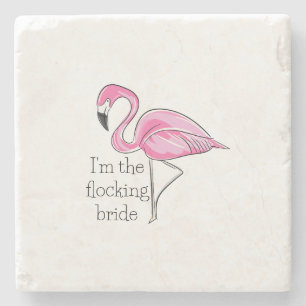 Flamingo Junggesellinnenabschied Ich bin die flock Steinuntersetzer